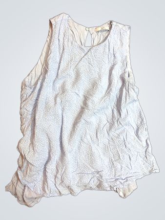 Wrinkled White Tank Top with Polka Dots