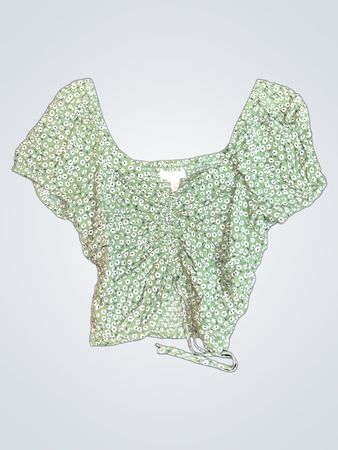 Green Floral Blouse