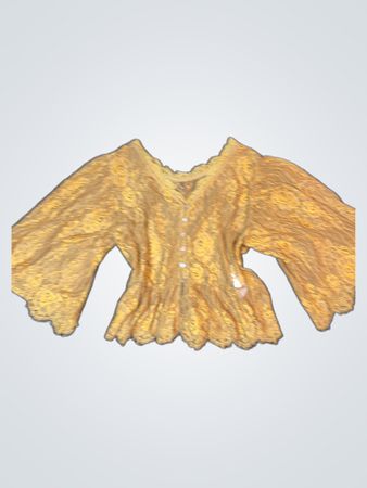 Gold Lace Button-Down Blouse