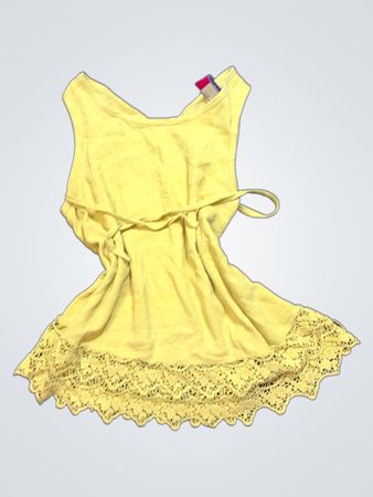Yellow Lace Trim Dress