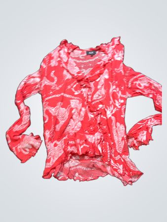 BLUX Red Floral Blouse