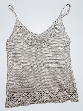 Gray Crochet Tank Top