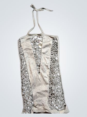 Gray Crochet Top