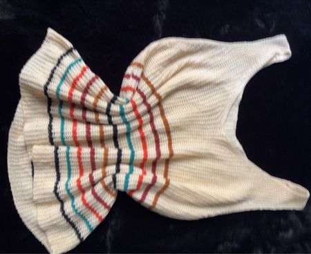 Knit Top with Striped Sleeves