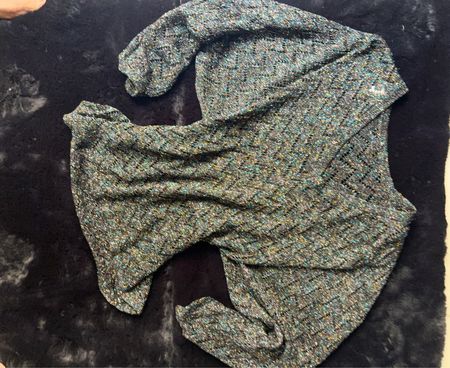 Grüner strukturierten Oversized Strickpullover