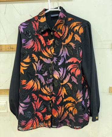 Vivienne Westwood Schwarzes Blumenverziertes Hemd