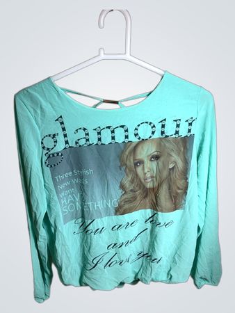 Glamour Grafik Langarmshirt