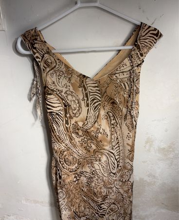 Braunes Paisley-Zebra-Print-Kleid