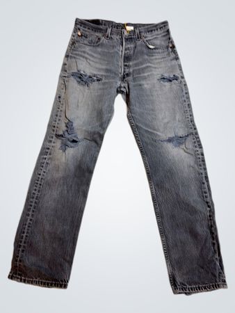 Levi's 501 Graue Abgenutzte Jeans