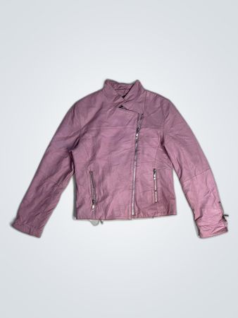 Broch Leather Pink Leather Jacket
