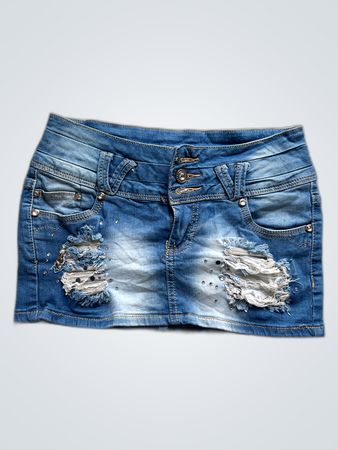 Unbranded Distressed Denim Mini Skirt