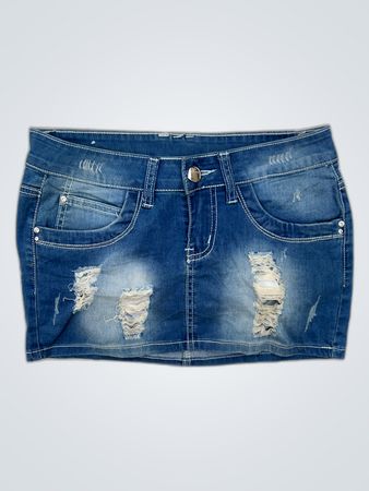 Unbranded Distressed Denim Mini Skirt