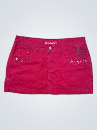 Miss Cvrry Pink Denim Skirt
