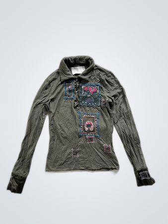 Scervino Street Embroidered Green Shirt