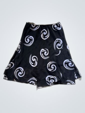 Black Swirl Print Mini Skirt