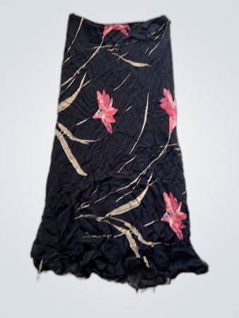 Wallis Black Floral Crinkled Mini Skirt