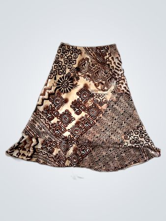 Gohndle Shawe Brown Patterned Skirt