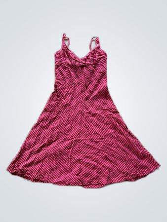 Unbranded Pink Striped Sleeveless Midi Dress