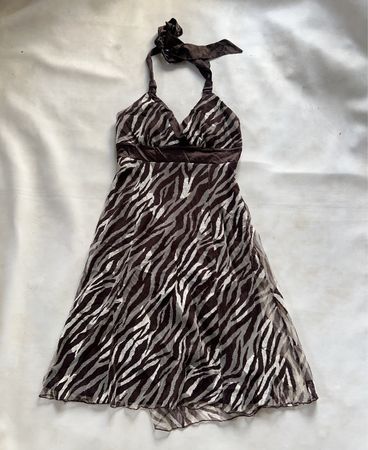 Le Chateau Zebra Print Mini Dress