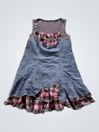Unbranded Denim Patchwork Mini Dress
