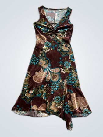 Unbranded Printed Satin Midi Dress