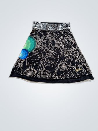 Desigual Abstract Print Midi Skirt