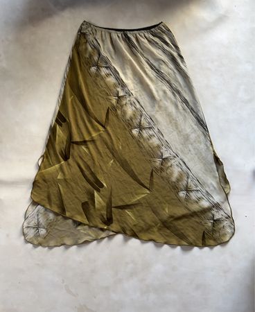 Brown and White Patterned Skirt