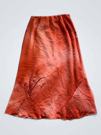 Orange Floral Skirt