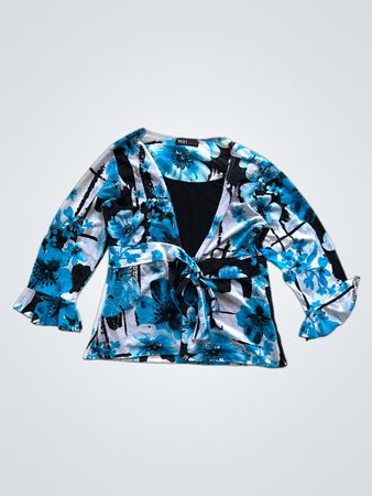 Blue Floral Blouse