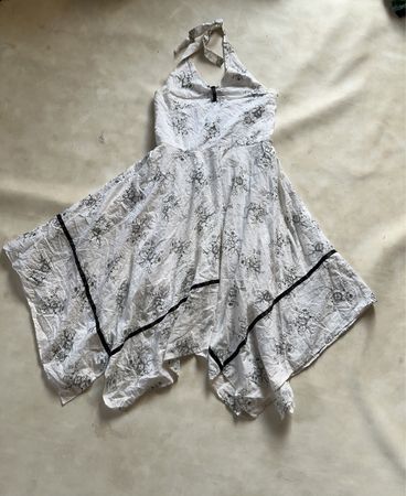 She's The Brand White Floral Halter Dress