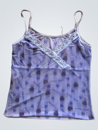Purple Camisole with Heart Pattern