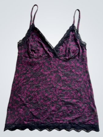 Tezenis Purple Floral Lace Cami Top