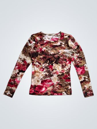 Flash Basic Floral Long Sleeve Top