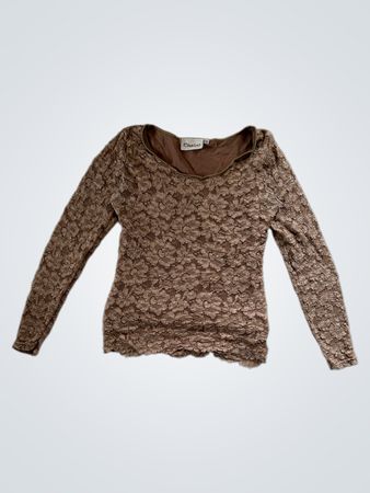 Chaloc Brown Lace Top
