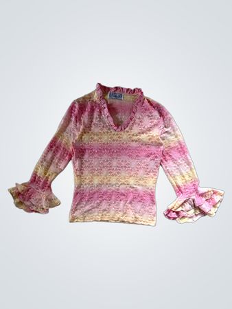 Pleins Feux Pink Lace Blouse