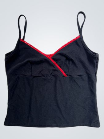 Black Camisole with Red Trim