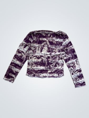 Purple and White Graphic Sweatshirt