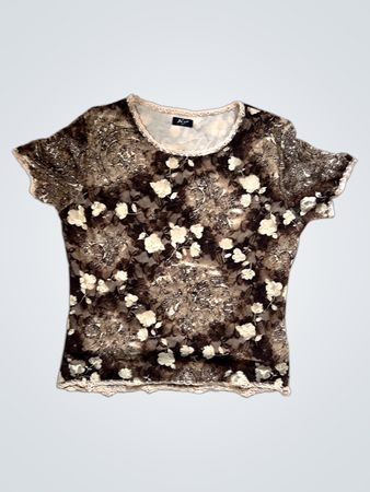 Brown Floral Blouse