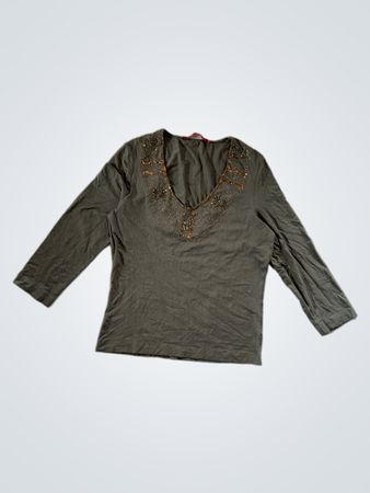 bianca Gray Long-Sleeve Top