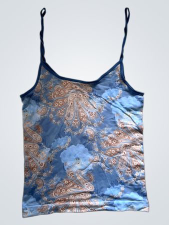 Blue Paisley Tank Top