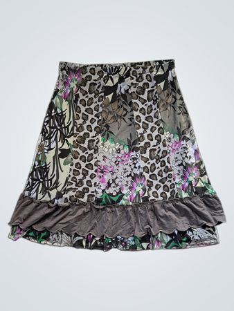 Taifun Printed Ruffle Mini Skirt