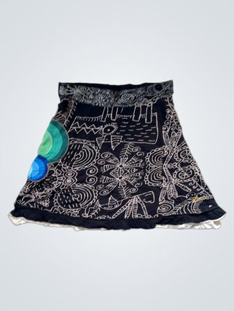Black Skirt with White Designs