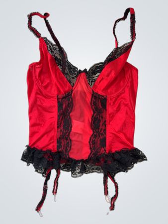 Red Lace Trim Corset