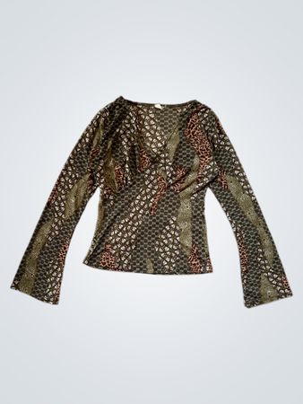 Long-Sleeve Animal Print Top