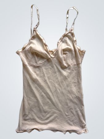 Beige Lace-Trimmed Camisole