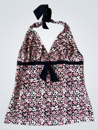 Women's Halter Neck Tank Top with Floral Print