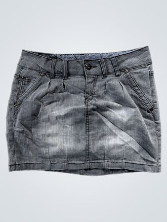 flammengrauer Denim-Rock