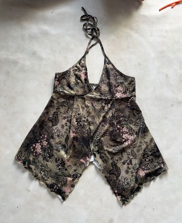 Halter Neck Paisley Print Top
