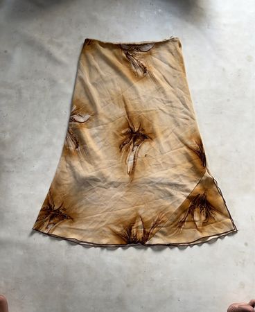 Beige abstrakter Druckrock