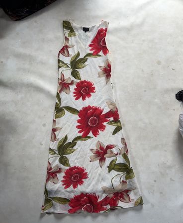 trendy LOOK floral print sleeveless midi dress